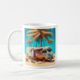 Retro RV und Palmen Kaffeetasse