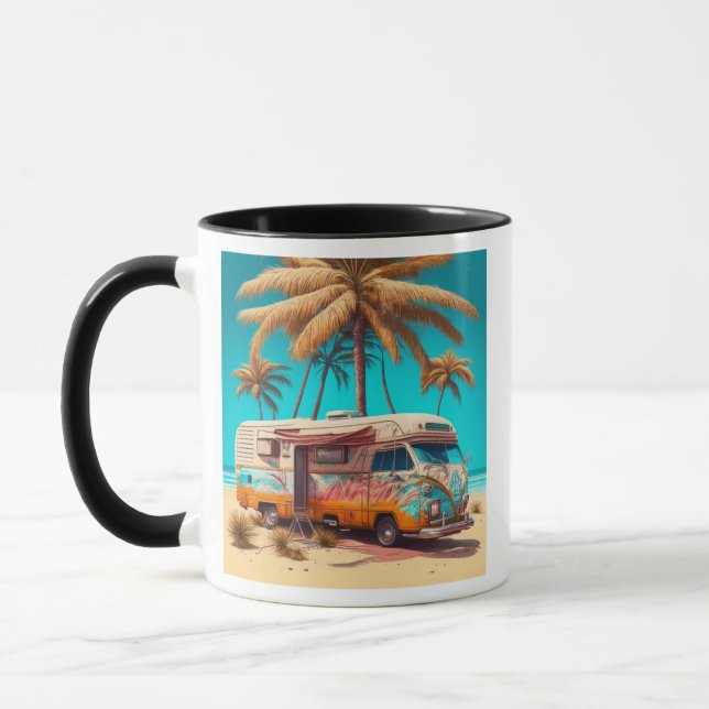 Retro RV und Palmen Tasse (Links)