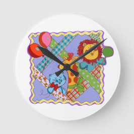 Retro-Safari-Tiere-Uhr Runde Wanduhr