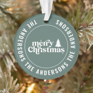 Retro Sage Grüne Weihnachten Moderne Minimal einzi Ornament