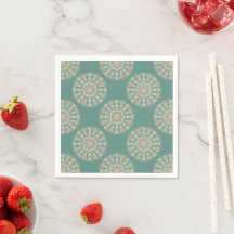 Retro Sage & Sand Verzierte florale Polka Dot Mand