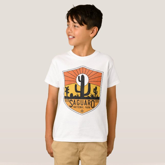 Retro Saguaro Nationalpark Arizona T-Shirt (Vorne ganz)