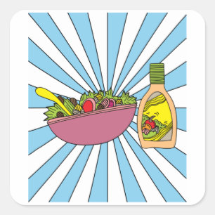 Retro-Salatverkleidung Quadratischer Aufkleber