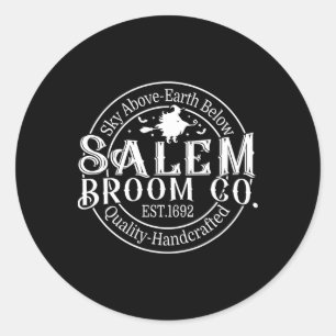 Retro Salem Broom Company Est 1692 Maschinenhalle Runder Aufkleber