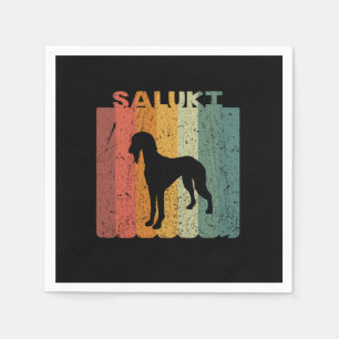 Retro Saluki Dog Lover Geschenk Idee Serviette