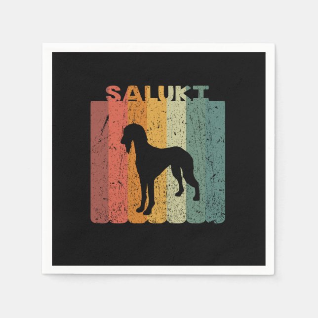 Retro Saluki Dog Lover Geschenk Idee Serviette (Vorderseite)