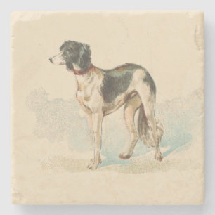 Retro Saluki Print Steinuntersetzer