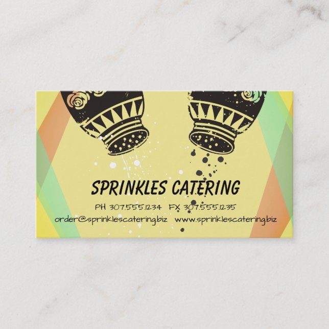 Retro Salzpfeffer-Kochs-Catering-Geschäftskarte Visitenkarte (Vorderseite)