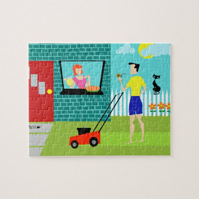 Retro Samstag Morgen Puzzlespiel (Horizontal)