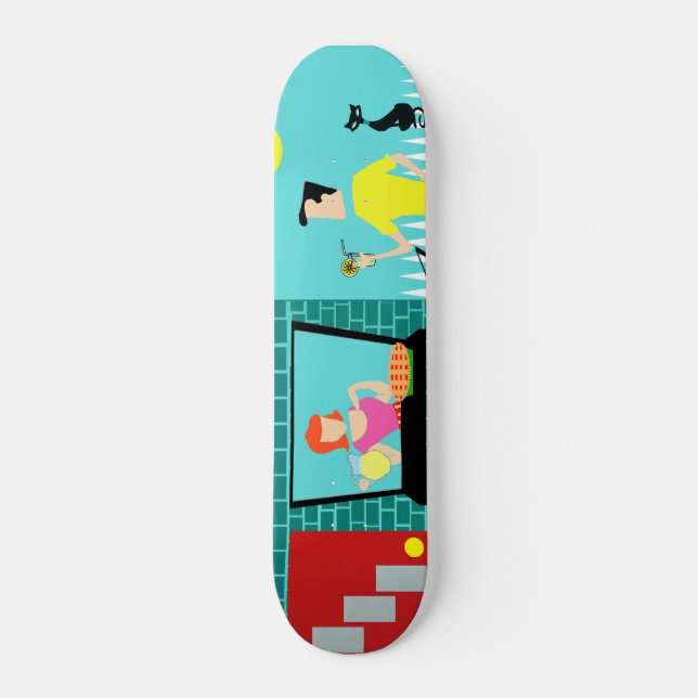 Retro Samstagvormittag Skateboard (Vorne)