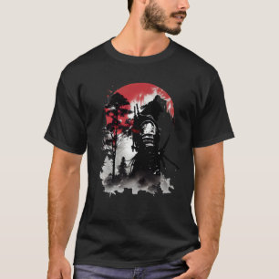 Retro-Samurai-Krieger Schwert Japanischer Ninja T-Shirt