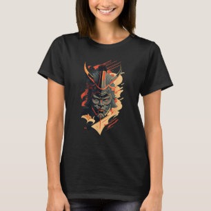 Retro Samurai Mask Traditioneller japanischer Krie T-Shirt