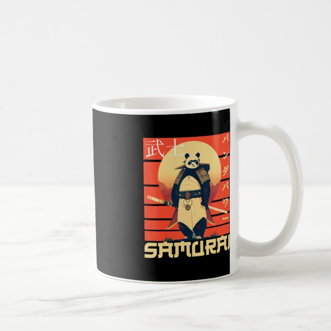 Retro Samurai Panda Kaffeetasse (Rechts)