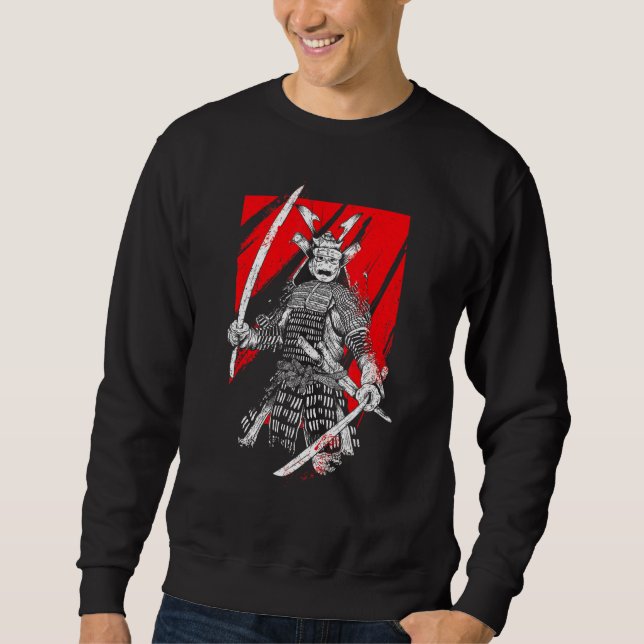 Retro Samurai Warrior Sword Japanisch Ninja Sweatshirt (Vorderseite)