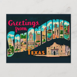 Retro San Antonio Greetings Postcard  Postkarte
