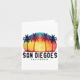 Retro San Diego Strände Kalifornien Surfbrett Karte