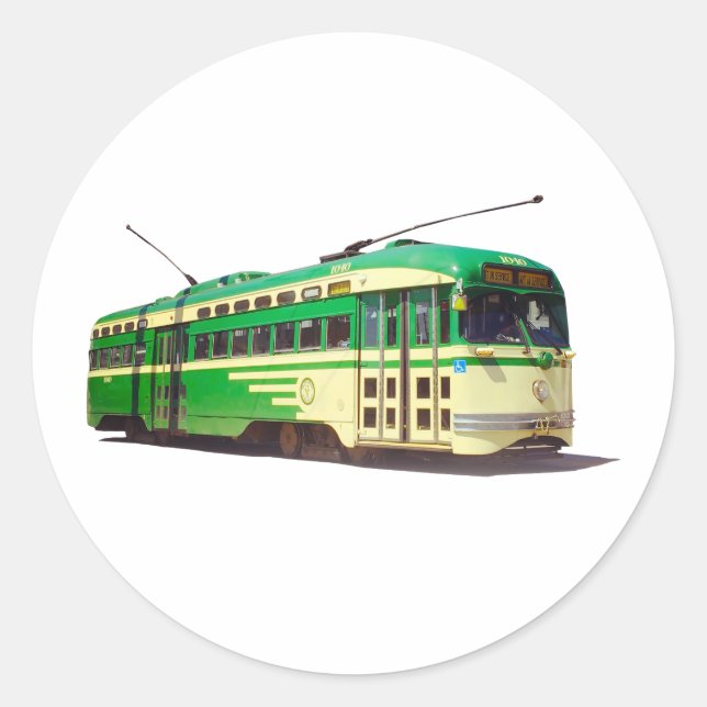 Retro San Francisco Muni Zug Runder Aufkleber (Vorderseite)