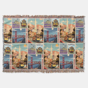 Retro San Francisco Patchwork Decke