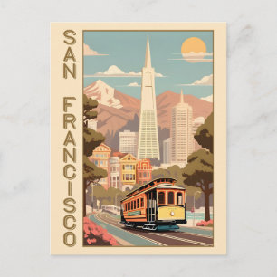 Retro San Francisco Postkarte