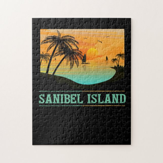 Retro Sanibel Island Florida Tropical Sunset Beach (Vertikal)