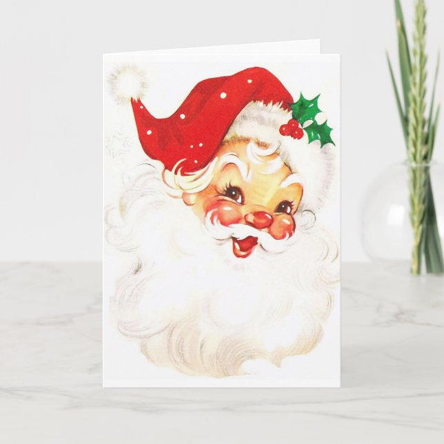 Retro Sankt-Weihnachtsgruß-Karte Feiertagskarte (Vorderseite)