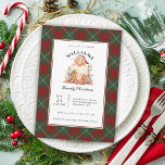 Retro Santa Annual Family Christmas Celebration Einladung<br><div class="desc">Feiern Sie die Weihnachtszeit mit dieser individuellen Einladung in rot und grün kariert. Dieses festliche und unterhaltsame Thema Design hat einen skurrilen Vintagen Santa in langen, flauschigen Bart mit einem Hauch von heiligen zwischen seinen Zehen gehalten. Die Textvorlage kann mit Ihrem Familiennamen und anderen Details personalisiert werden. Es stehen viele...</div>