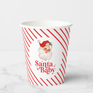 Retro Santa Baby Weihnachts-Baby-Party Pappbecher