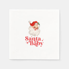 Retro Santa Baby Weihnachtsdusche Serviette