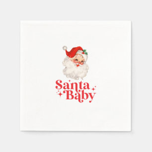 Retro Santa Baby Weihnachtsdusche Serviette