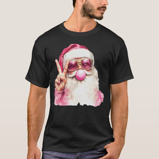 Retro Santa Christmas Blasblase T Shirt (Vorderseite)