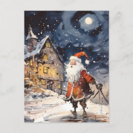 Retro santa Christmas Feiertagspostkarte