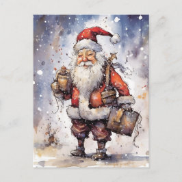 Retro santa Christmas Feiertagspostkarte