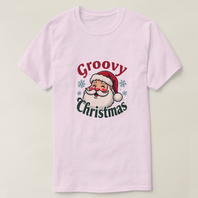 Retro Santa Christmas - Groovy Holiday Style T-Shirt (Design vorne)