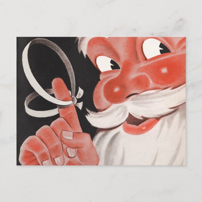 Retro Santa Christmas Postkarten (Vorderseite)