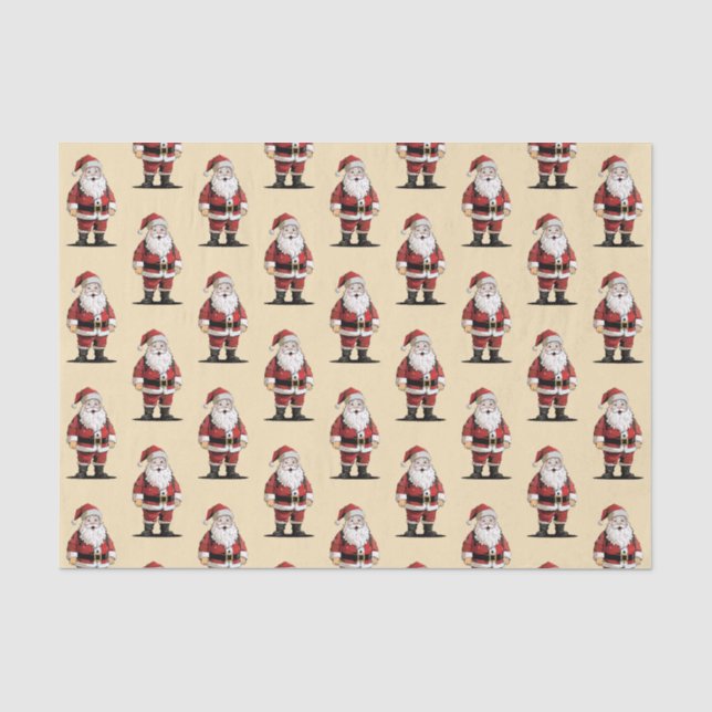 Retro Santa Christmas Seidenpapier (Vorderseite)