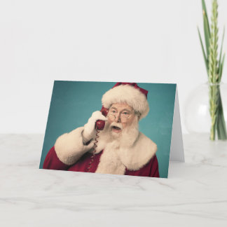Retro Santa Claus am Telefon Feiertagskarte