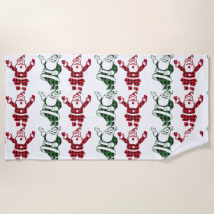 RETRO SANTA CLAUS CHRISTMAS Strandhandtuch