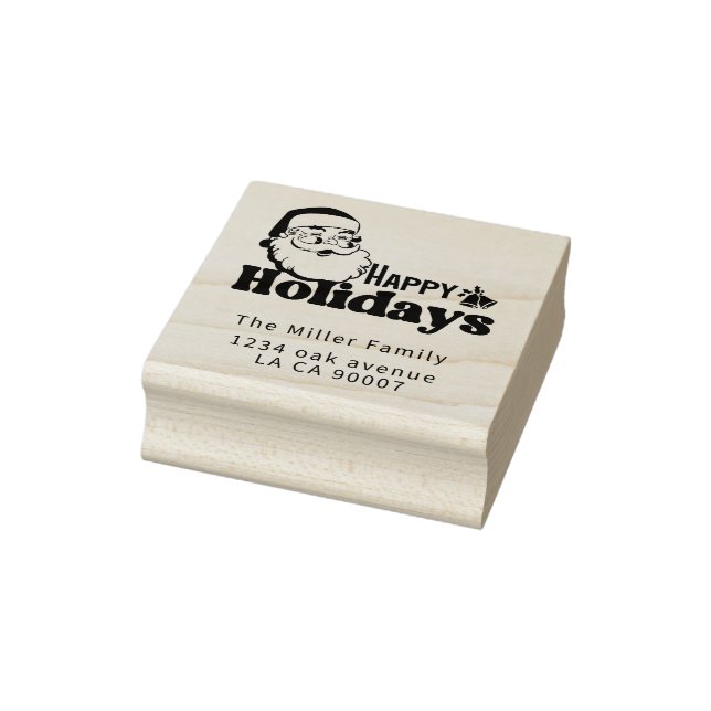 Retro Santa Claus Frohe Weihnachtsferien Gummistempel (Stempel)
