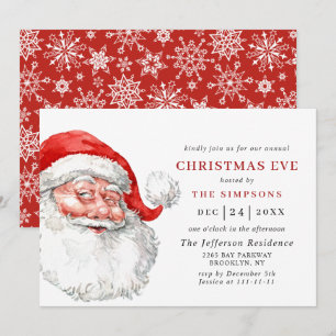 Retro Santa Claus Holiday CHRISTMAS EVE Einladung