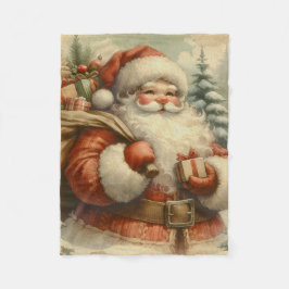 Retro Santa Claus Illustration Fleecedecke