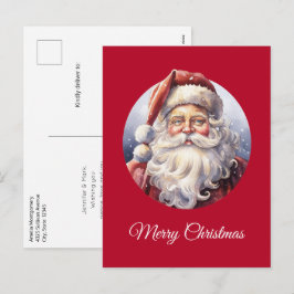 Retro Santa Claus in einem Red Hat Weihnachten