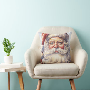 Retro Santa Claus in einem Red Hat Weihnachten Kissen