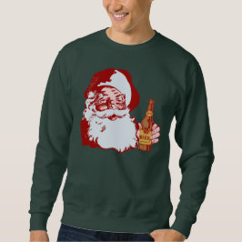 Retro Santa Claus mit einem Bierweihnachtsfest Sweatshirt