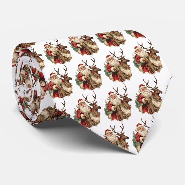 Retro Santa Claus Reitstall Krawatte (Gerollt)