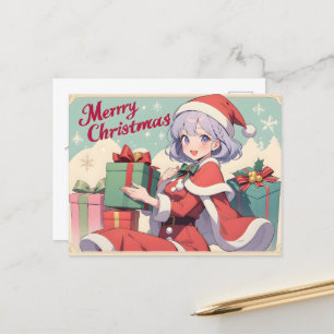Retro Santa Claus Tochter Geschenk Postkarte