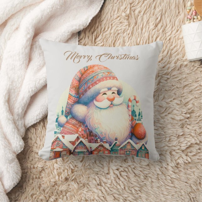 Retro Santa Claus Village Kissen (Decke)