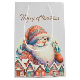 Retro Santa Claus Village Mittlere Geschenktüte