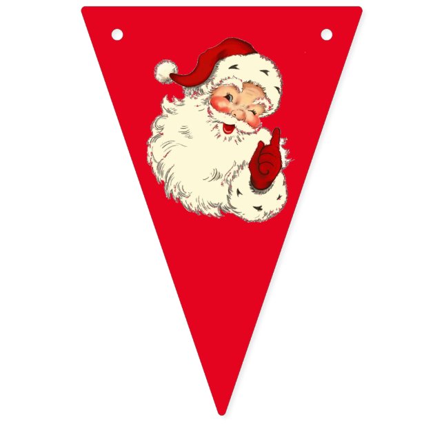 Retro Santa Claus Weihnachten Wimpelkette (Dritte Fahne)