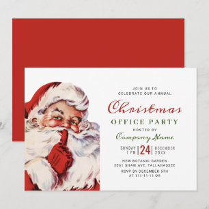 Retro Santa Claus Weihnachts-Party Einladung