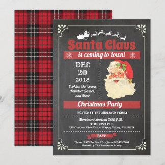 Retro Santa Claus Weihnachts-Party-Tafel Einladung